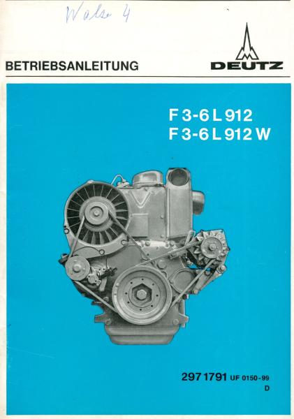 Deutz F3-6L 912/F3-6L 912 W Betriebsanleitung